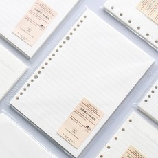 pocapoca 바인더 스프링 노트 루즈리프 리필용 속지 60매 A5, 1개, A5/가로줄
