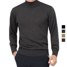 제로골프 남성 봄 가을 긴팔 반목티셔츠 울 골프복 니트 상의 JEC443