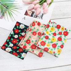 렌느 여성손수건 가제 면 쁘띠 목손수건 플라워 꽃무늬 3장 1세트