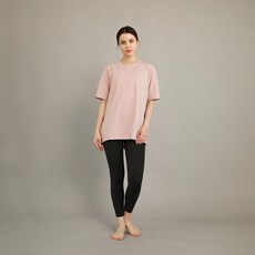 포엘 여성 요가복 상의 에어포리얼 루즈핏 소로나 숏슬리브 인디핑크