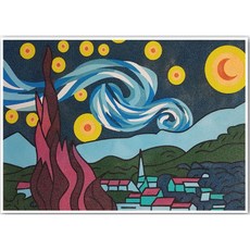 미술수업 중형 색모래 명화키트 별빛밤 구성 재료