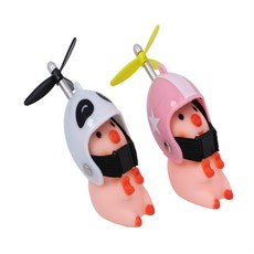 리븐즈 오토바이 자전거 헬멧 장식 귀여운 돼지 피규어 인테리어 오토바이소품, 별