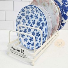 금순이네상점 퀴진 철제 접시 꽂이 아이보리 주방정리함