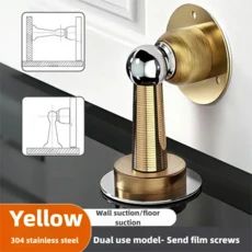 18 스테인리스 스틸 도어스톱 도어 스토퍼 중량 자석 스톱퍼 침실, 05 Yellow