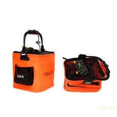 잇츠온 EVA 접이식 정사각 낚시 두레박, 오렌지