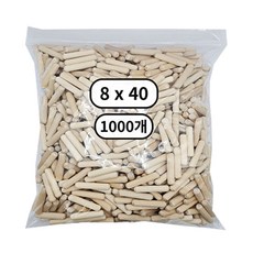 엘피우드 목다보 목심 나무못 목공용, 1000개, 8x40mm