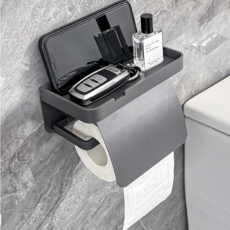 알뜰살림 무타공 커버형 휴지걸이 화장실 화장지걸이, 건그레이, 1개