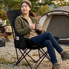 캠프텐버 아웃도어 릴렉스 접이식 캠핑 의자, 1개, 블랙