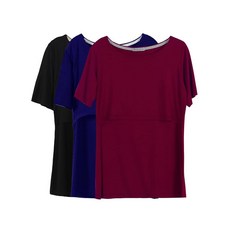 Smallshow 여성용 임산부 수유용 상의 반팔 모유 수유용 옷 Small