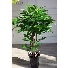 실내 가짜나무 장식 인공 거실 인테리어 행운목 테라스, 1m 4 블랙 나사형 화분 포함