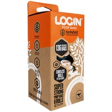 洛格 環保可分解拾便袋 貓狗便袋 寵物便袋 8捲入(136張), 1個, 環保可降解拾便袋-8捲入(136張)