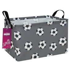 INGHUA 장난감 책 옷 선물 반려동물을 위한 직사각형 보관 바구니 패브릭 정리함 통 - 가정 사무실 아기방 기숙사 선반에 적합(Rec Forest Dinosa, 렉 그레이 풋볼