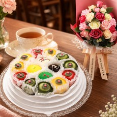엠케이크 Special 떡케이크 A 선물세트 5종 택 1 생일 케익 기념 생신 칠순, 875g, 1세트, S/떡케이크A/꽃20/리본문구/거치대_NEW