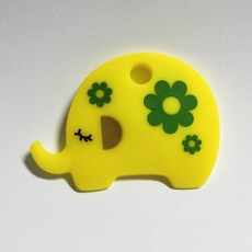 可愛大象造型鑰匙圈吊飾, 黃色鑰匙套, 1個