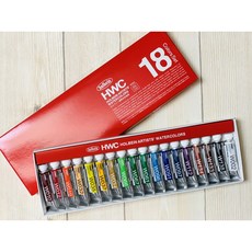 好賓HWC專家透明水彩5ml 18色盒裝，日本Holbein透明水彩套組，色彩鮮明，專家級水彩顏料，正大筆莊