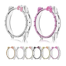 오르몽트 갤럭시워치 큐티 다이아 하프커버 40mm 44mm 호환 고양이 큐빅 케이스 보호커버 보호케이스 초경량, 로즈골드, 1개