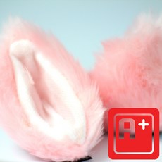 알탱고 귀여운 /털복실 고양이/ 헬멧 부착형 레포츠용 선물용, 핑크+화이트