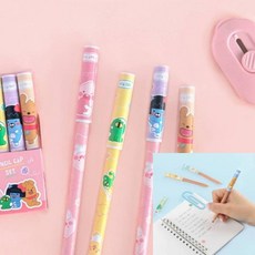 4본 연필캡 핑크 어피치+네오+프로도+콘 1개입 연필캡연필뚜껑 연필뚜껑