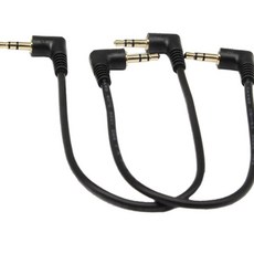 신룬 3.5mm 스테레오 오디오 케이블 (2팩) 골드 도금 90도 좌우 각도 스마트폰 태블릿 미디어 플레이어용 남성 대 케이블 (3-P 9인치)