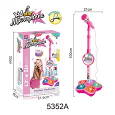 귀여운 어린이 마이크 불빛 장난감 유아 노래방 기기 생일 어린이날 선물 추천, 레드