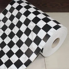 모자이크 비닐 자체 접착 벽지 롤 화장실 욕실 타일 블랙 화이트 데칼 주방 증거 PVC 스티커, 45cm X 10m, 05 Black and White, 1개