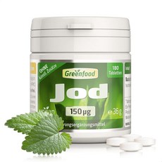 독일 그린푸드 Greenfood Iodine 아이오딘 150 mcg, 1개, 180정