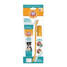 ARM&HAMMER 鐵鎚牌 犬用潔牙套組 犬用3合1潔牙套組 訓練潔牙套組 寵物牙膏 狗狗牙膏 狗狗牙刷 牙膏, 1個