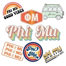 Phi Mu - 스티커 시트 레트로 테마