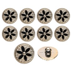 10개입 고급 엔틱 단추, 01.블랙꽃(B370) 10개입