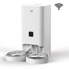 【P&H寵物家】Peile 7L單雙槽不鏽鋼餐盤寵物智能餵食器WiFi版(寵物自動餵食機), 1個