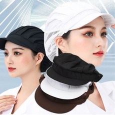 위생 반 메쉬 모자 두건 식품 공장 여성 작업 헤어캡 머리망 조리모 주방 위생모 조리모자 식당 여름 검정, 1개, 브라운