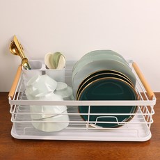 簡約廚房檯面碗筷瀝水架家用餐具碗碟收納架單層放盤子碗碟置物架, 1個, YD-002單層白