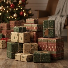 나인밸리 크리스마스 포장지 3종 6매, 6장, 산타A세트