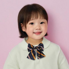 미니 리본타이 자동넥타이 단체 행사 사진촬영 유치원단복 소품 네이비 옐로우줄 유아동 리본타이 단품