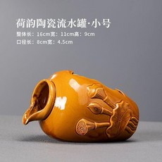 荷莉陶瓷開口流水罐 庭院花園造景擺件, 1個, 小號流水罐單罐