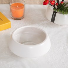 도자기 유기 원형 수반 17x7cm 조화꽃 전용 인테리어 화분 장식 소품 원예 용품 가드닝, 화이트