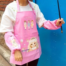 미술놀이 요리놀이 마론 방수 앞치마 팔토시 세트