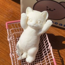 뚱냥이스퀴시 고양이 말랑이 피규어 스트레스해소 뚱냥이인형, 1개