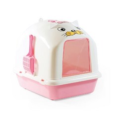 國際貓家 嚴選870貓型貓砂屋 加大空間 貓砂盆, 紫色, 1個