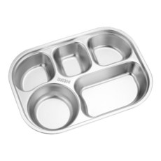 캠핑 5구 나눔 개인식판 1p 혼밥그릇 학교 스텐 간식 급식 식단조절 미니 브런치 가족