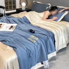 쿠쿠스토어 새로운 멋진 실크 여름 퀼트 얼음 코어 기계 빨 수있는 에어컨 소프트 쿨 도착, 03 200x230cm, 04 Blue
