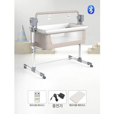 흔들 요람 이동식 신생아 아기 진동 바운서, 전동카키