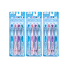 릴팡 산리오 더블 논슬립 컬러 유아 칫솔 4종 세트, 혼합색상, 4개입, 3세트