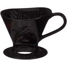 Melitta 1컵 도자기 푸어 오버 콘 커피 메이커 유광 블랙