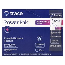 트레이스미네랄스 전해질 스태미나 파워팩 믹스 베리 30팩 7g 0.25oz, 30개, 30정