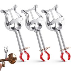 Boao 트럼펫 액세서리 3개 - 음악 시트 클립 및 마칭 클램프 실버, Saxophone Square Hole