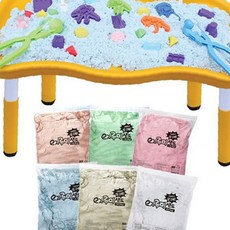 촉감놀이 모래 종합세트 테이블 포함 유아 감각발달 실내놀이 교구 완구, 분홍 5kg 2세트
