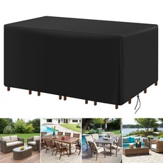 소파 테이블 의자 파티오 벤치에 대한 일반적으로 사용되는 야외 정원 가구 커버 비 눈에 완벽방수 안티 UV, 01 Black, 24 160x160x80cm, 1개, 1개입