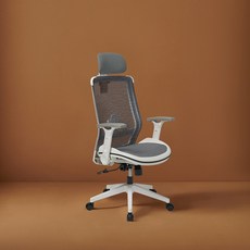 삼공체어 미니멀 편한 메쉬 컴퓨터의자 사무용 사무실의자 바른자세 학생 공부 책상 의자, 헤드레스트(유)/화이트/그레이