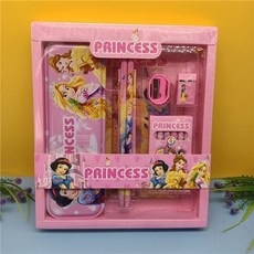 卡通文具套裝組：台灣出貨，內含文具盒、尺、橡皮擦、彩色鉛筆，多款獨角獸、ELKITTY、DORAEMON卡通造型可選, 公主, 1個